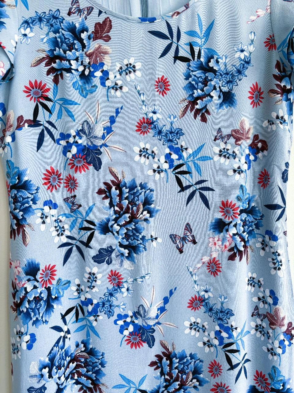 🌸 Vestido floral Taifun – plissado – duplo com babados – serve 38/40 – photo 5